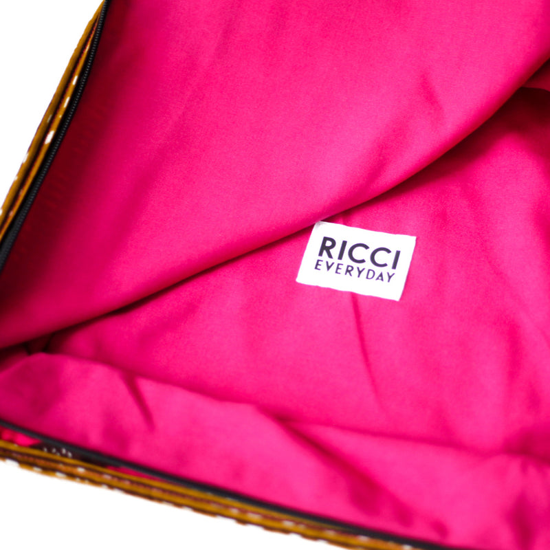 Storage pouch 3 -piece set -Swallow / brown & pink-