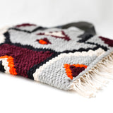 クロシェットストライプバッグ - 幾何学・パープル＆グレー -