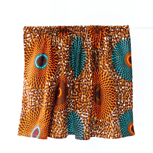 Cafe Curtain -Big Eye Orange & Brown-