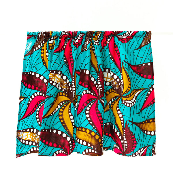 Cafe Curtain -Tropical Paradise Blue-