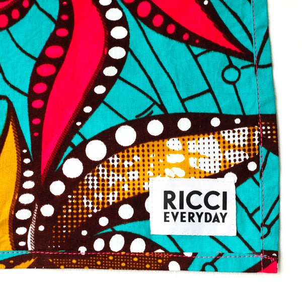 Cafe Curtain -Tropical Paradise Blue-