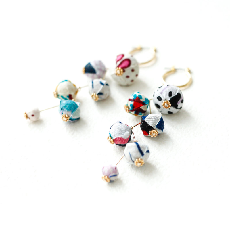 スターピアス・ロング - ホワイト＆レッド -