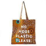 Message Eco "No More Plastic PLEASE" --Big Eye Orange & Brown-