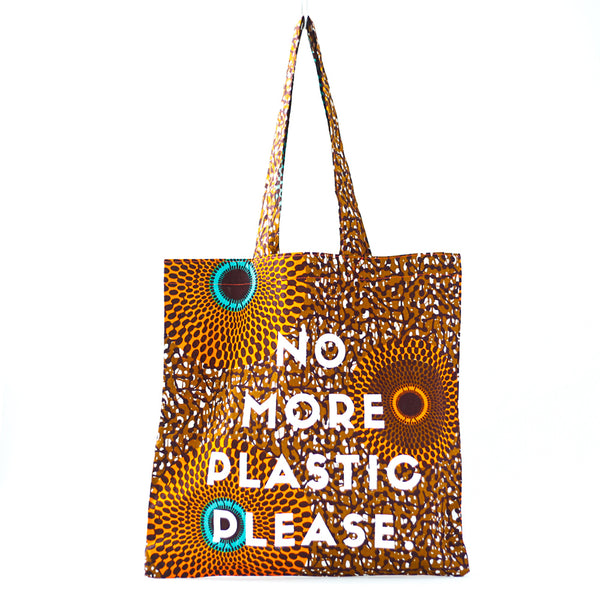 Message Eco "No More Plastic PLEASE" --Big Eye Orange & Brown-