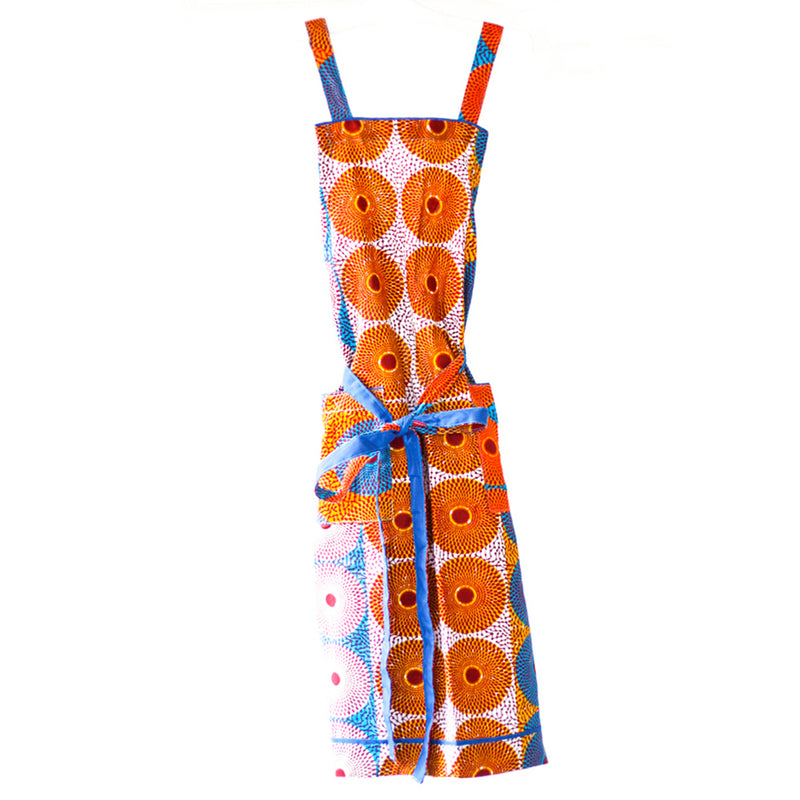 Apron -Eye Blue Orange White & White Blue Yellow-