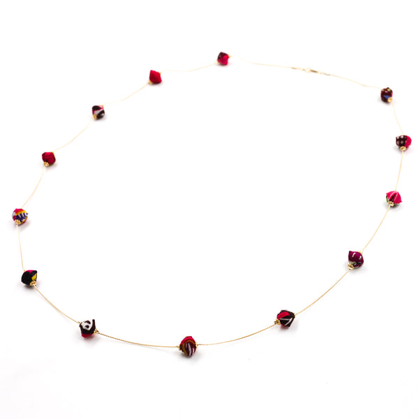 Star necklace -pink & brown-