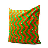 Cushion cover -Wave Lime Green & Orange-