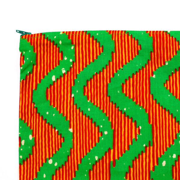 Cushion cover -Wave Lime Green & Orange-