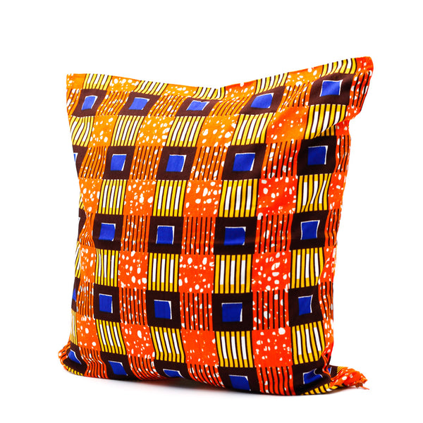 Cushion cover -Check orange-