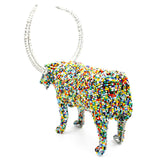 Colorful Beads Cow -Green & Colorful-
