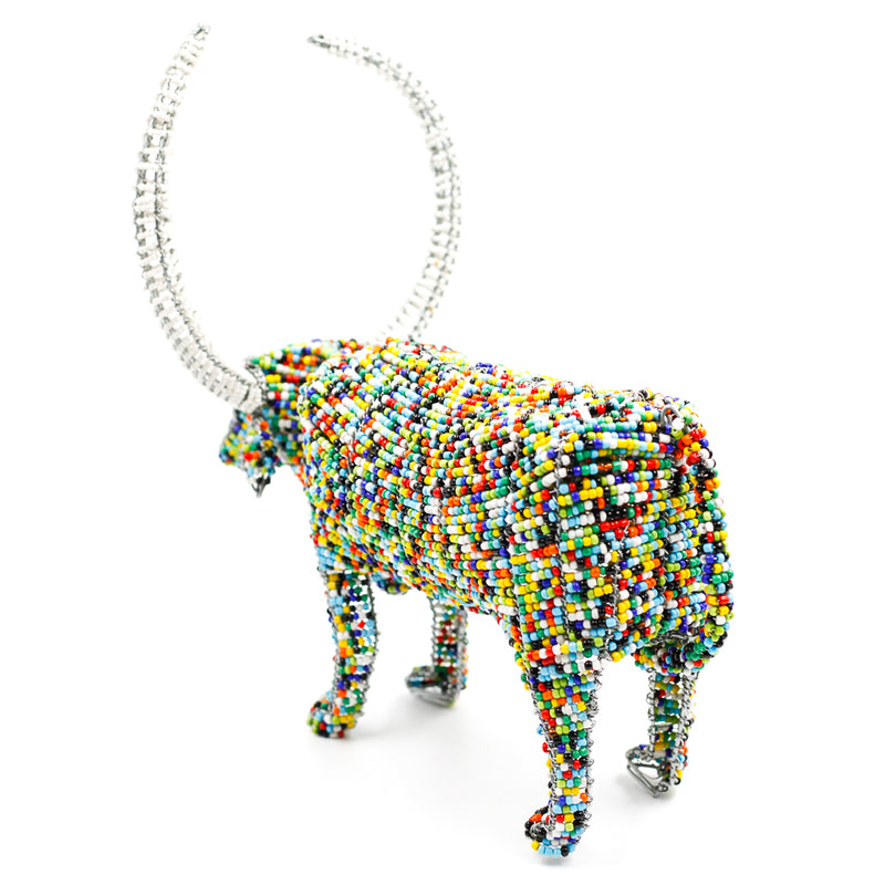 Colorful Beads Cow -Green & Colorful-