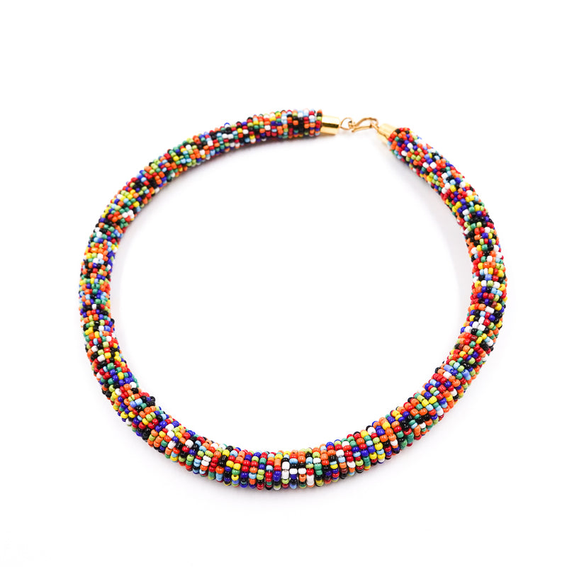 Masai Beads Choker -Rainbow Long--