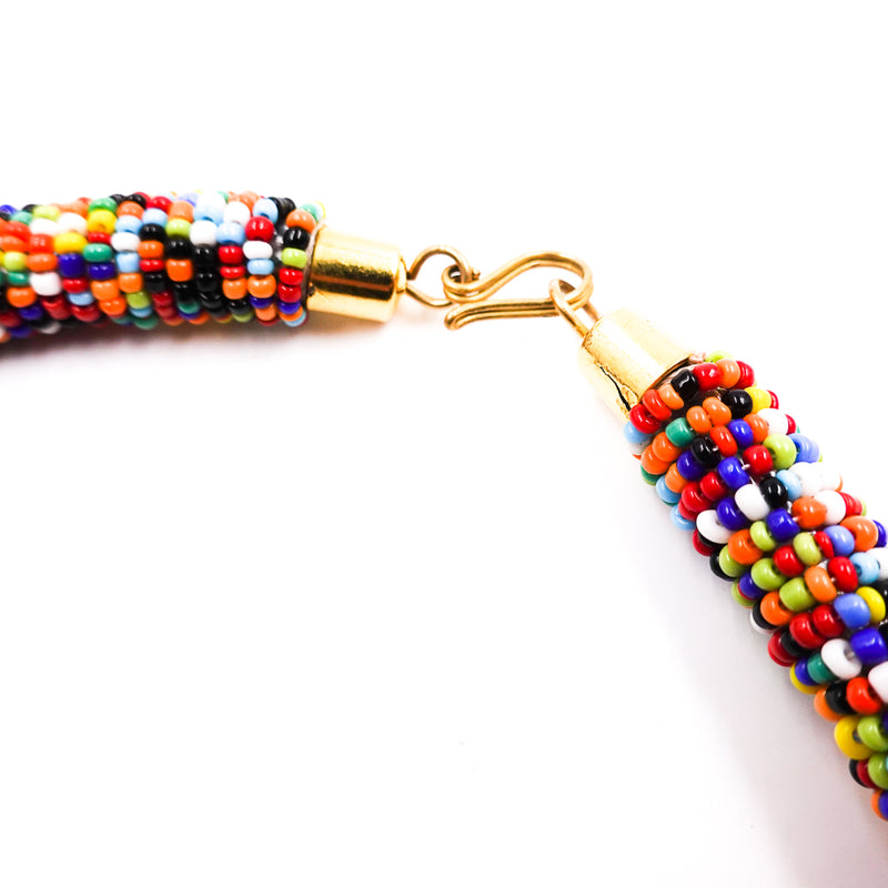 Masai Beads Choker -Rainbow Long--