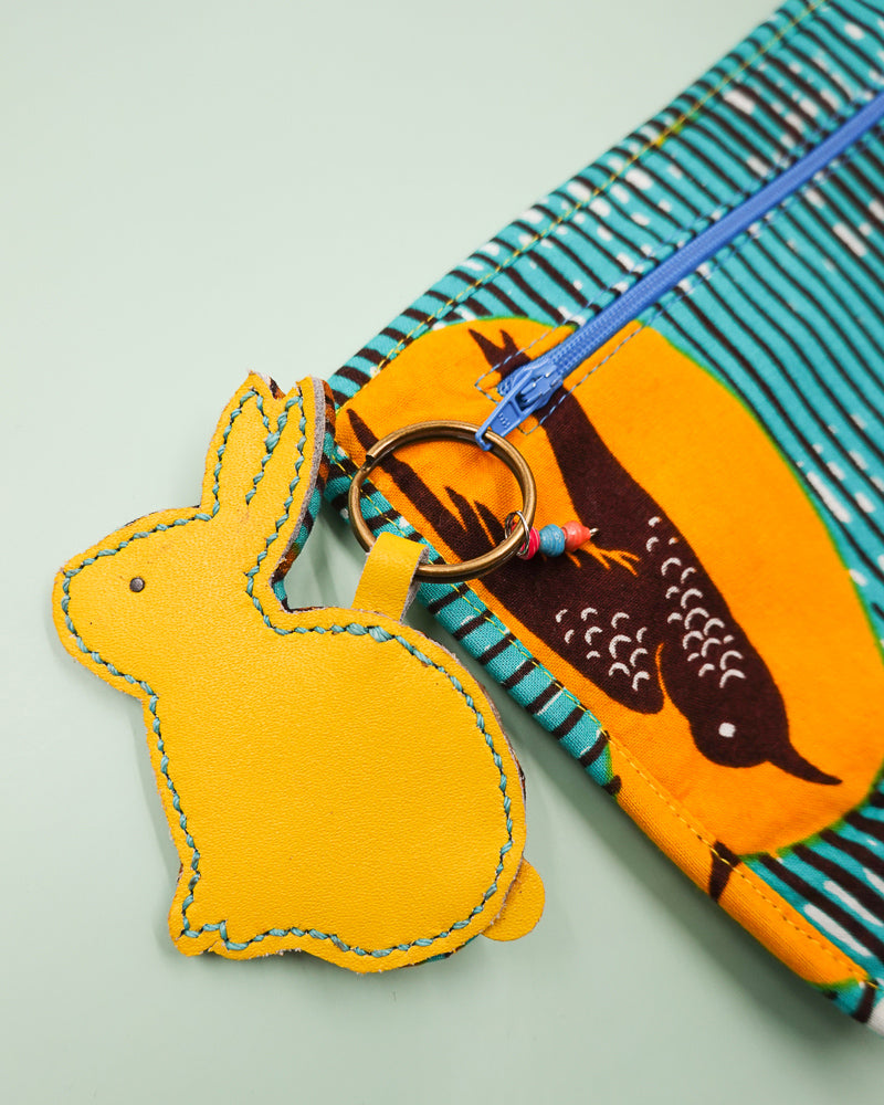 Rabbit key holder -Black & Orange-