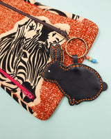 Rabbit key holder -Black & Orange-