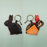 Rabbit key holder -Black & Orange-
