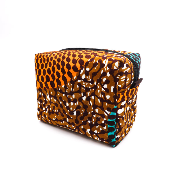 Korokoro Pouch M -Big Eye Turquoise Orange & Brown-