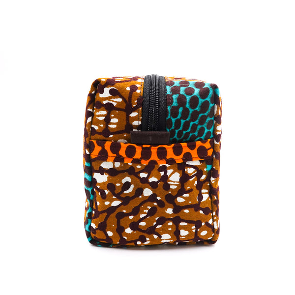 Korokoro Pouch M -Big Eye Turquoise Orange & Brown-