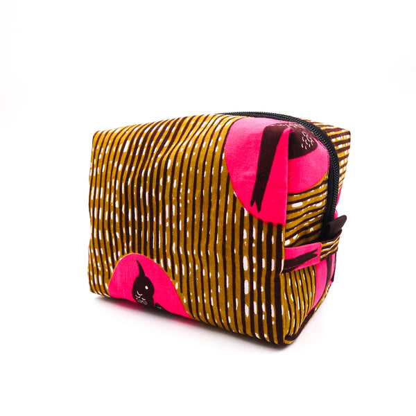 Korokoro Pouch M -Swallow Brown & Pink-