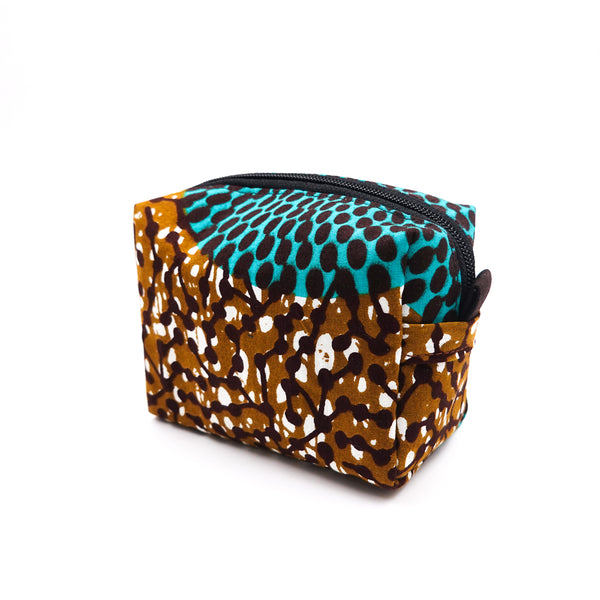 Korokoro Pouch S -Big Eye Turquoise Orange & Brown-