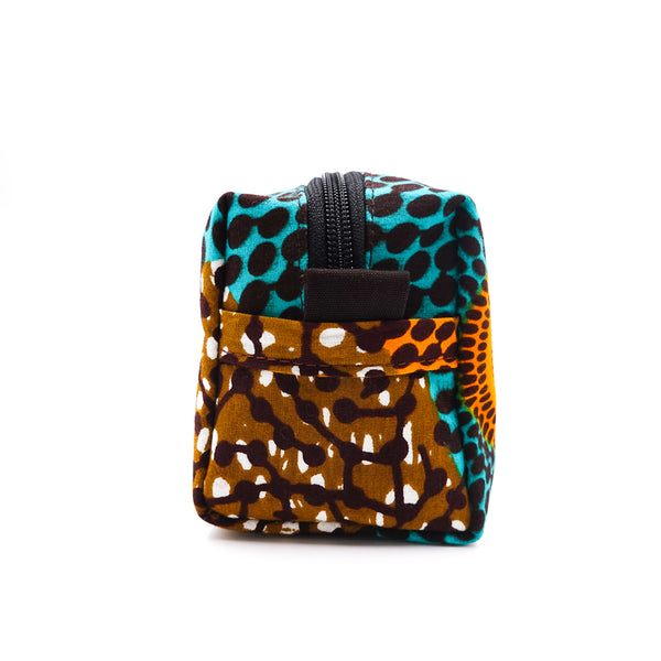 Korokoro Pouch S -Big Eye Turquoise Orange & Brown-