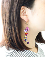 スターピアス・ロング - ホワイト＆レッド -